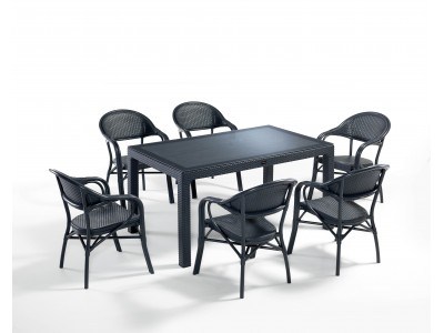 Градински комплект NIRVANA set 6 (антрацитен ратан)